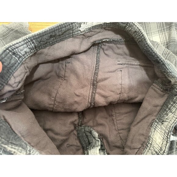 Free People Plaid Academia Rockstar Utility Pants Women 6 Black Y2K Grunge Lined - Picture 6 of 14